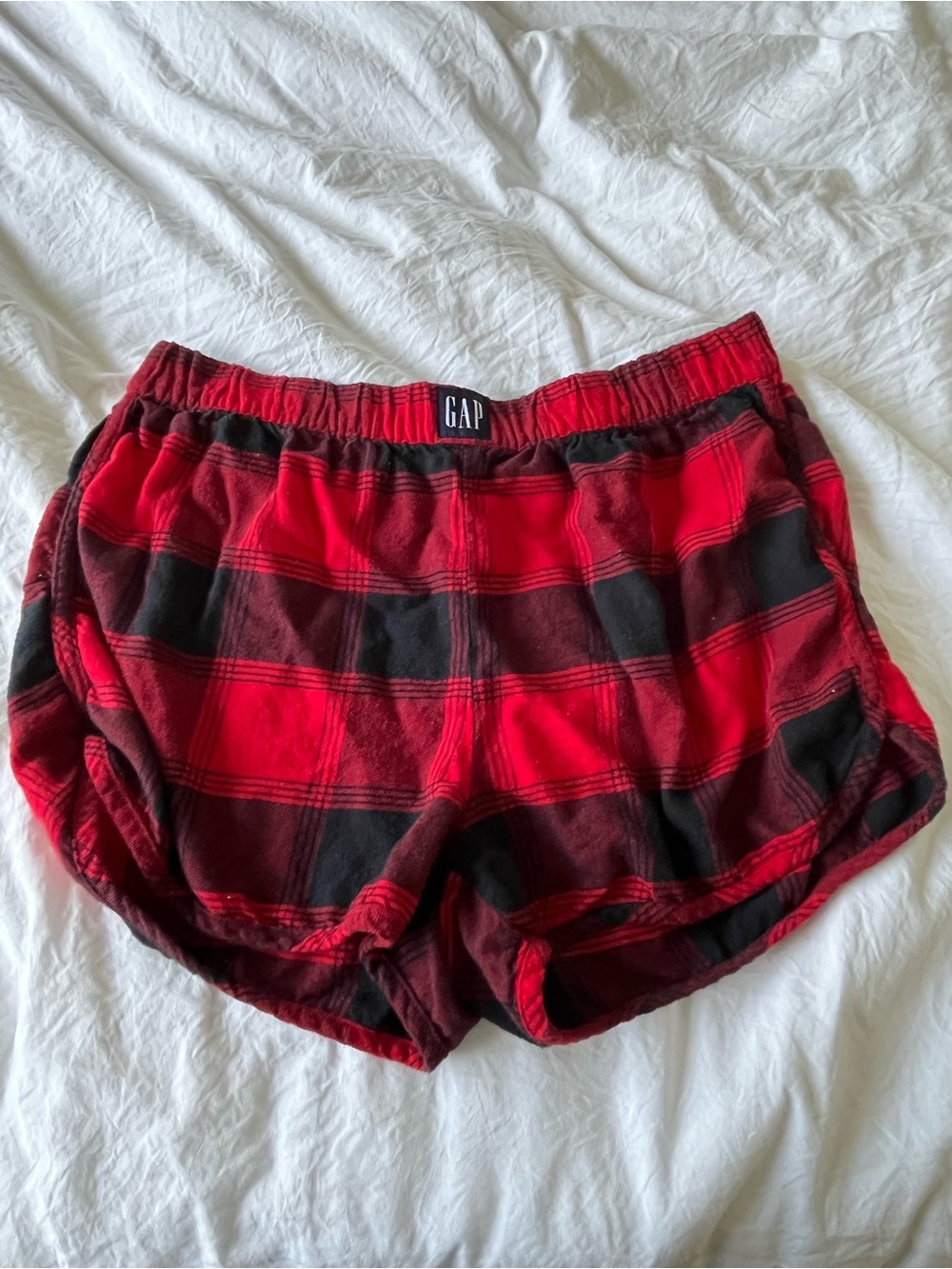 GAP Red and Black Plaid Shorts